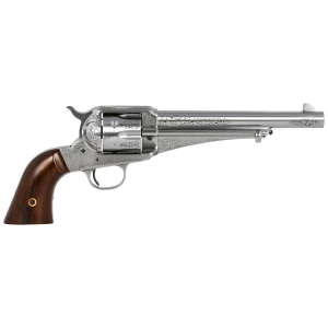 Taylors & Company 550389 1875 Army Outlaw 45 Colt (LC) Caliber with 7.50 Barrel, 6rd Capacity Cylinder, Overall White Engraved Finish Steel & Walnut Grip
