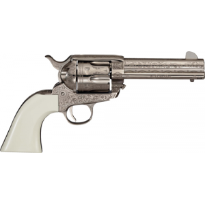 Cimarron Meldrum .357 Pw Fs 4.75 in Engraved Nickel/Ivory MELDRUM357 - Cimarron Firearms