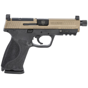 Smith & Wesson 13450 M&P M2.0 OR Spec Series Kit Full Size 9mm Luger 17+1 4.60 in Black Armornite Steel Threaded Barrel, FDE Optic Ready/Serrated Stainless Steel Slide, Matte Black Polymer Frame w/Picatinny Rail, Crimson Trace 1500 Red Dot, Pistol