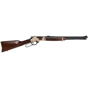 Henry H0243855 Side Gate Full Size 38-55 Win 5+1 20 in Blued Steel Barrel, Polished Brass Receiver, American Walnut Stock Right Hand, Rifle