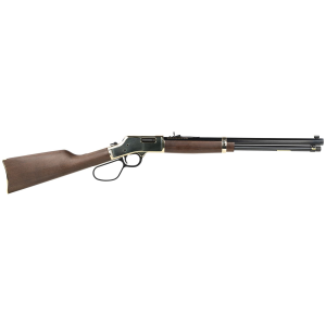 Henry H006L Big Boy 44 Mag Caliber with 10+1 Capacity, 20in Blued Barrel, Polished Brass Metal Finish, American Walnut Stock Large Loop Right Hand (Full Size)