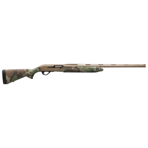 Winchester 511290291 SX4 Hybrid Hunter 12 Gauge 3.5 in 4+1 (2.75 in) 26 in Vent Rib Steel Barrel, Aluminum Alloy Receiver, FDE Cerakote Rec/Barrel, Woodland Camo Stock & Forearm w/Textured Grip Panels & LOP Spacers, Shotgun