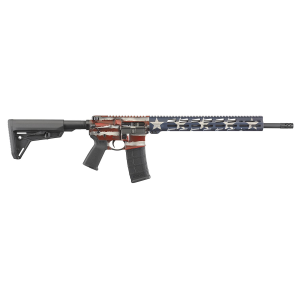 Ruger 8538 AR-556 MPR 5.56x45mm NATO 30+1 18 in Black Nitride Threaded Barrel, American Flag Cerakote Aluminum Receiver w/Picatinny Rail, Magpul SL Black Synthetic Stock, Black Magpul Grip, Right Hand, Rifle