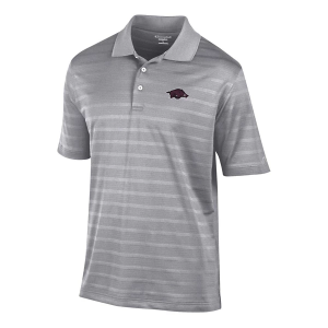 Arkansas Razorbacks Champion Ginter Textured Solid Polo XLarge Active Grey
