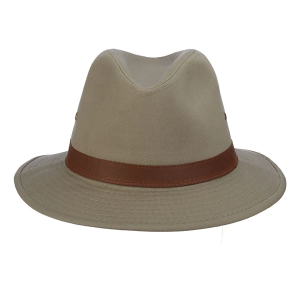 Men's Dorfman-Pacific Hiker Washed Twill Safari Fedora Large Khaki