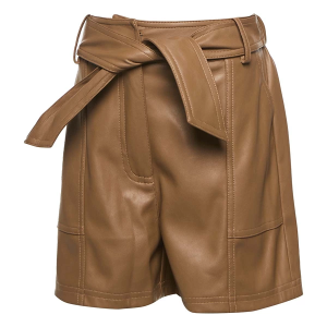 Girls' Love Daisy Pleather Belted Shorts Medium Caramel