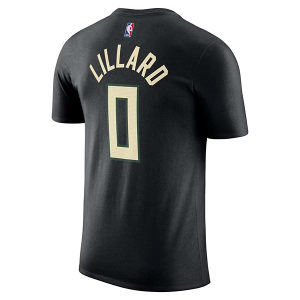 Milwaukee Bucks Damian Lillard #0 Statement Name & Number Jordan T-Shirt Large Black