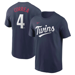 Minnesota Twins Carlos Correa #4 Name & Number T-Shirt Large Navy