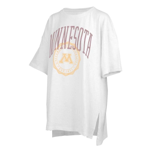 Minnesota Golden Gophers Pressbox Women's Lawrence Oversized T-Shirt One Size White
