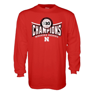 Nebraska Cornhuskers Blue 84 Volleyball Locker Room Champions T-Shirt Small Red
