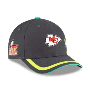 Kansas City Chiefs New Era Super Bowl LIX M-Crown 9Forty Adjustable Hat One Size Black