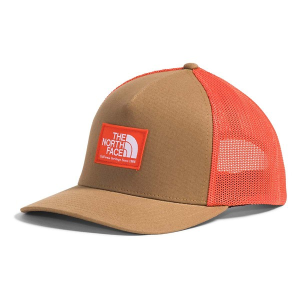 The North Face Keep It Patched Structured Trucker Hiking Snapback Hat One Size Utility Brown/Crimson Orange