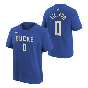 Kids' Milwaukee Bucks 2024 City Edition Nike T-Shirt Large Royal