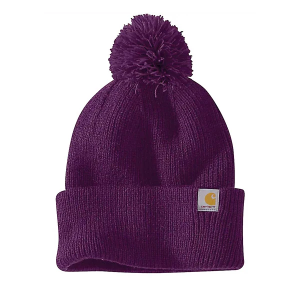 Women's Carhartt Knit Pom-Pom Cuffed Beanie One Size Eggplant