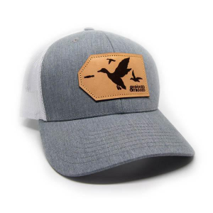 Men's Hooked And Tagged Duck Patch Hunting Snapback Hat One Size Grey