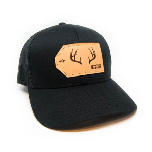 Men's Hooked And Tagged Buck Antler Patch Hunting Snapback Hat One Size Black