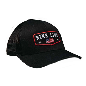 Men's Nine Line Patch Work Snapback Hat One Size Black