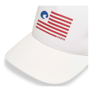 Men's Costa Del Mar Twill Trucker Pride Logo Snapback Hat One Size White