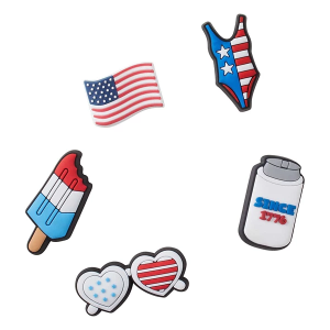 Crocs USA 5 Pack Jibbitz Red/White/Blue