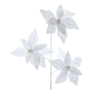 Kurt S. Adler White Glittered Poinsettia Spray