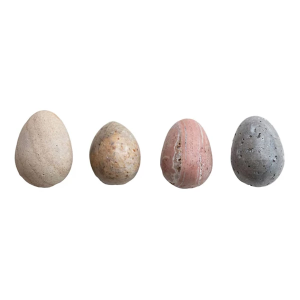 Creative Co-Op Carved Stone/Marble Egg (Styles May Vary)