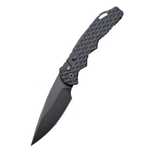 Pro-Tech TR-4 F3 Tactical Response 4 Operator Black DLC Feather G10 Drop Point Folding Black Automatic Knife