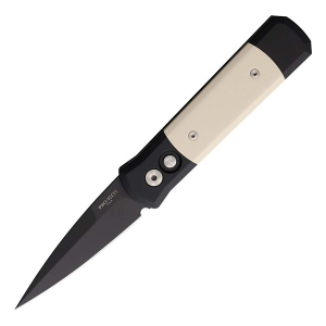 Pro-Tech 752 Godson Tuxedo Black DLC Spear Point Folding Tuxedo Automatic Knife