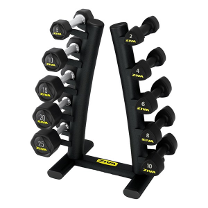 ZIVA 5-Pair Hexagon Dumbbell/Tribell Rack