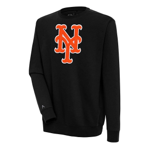 New York Mets Antigua Chenille Victory Crew 3XLarge Black