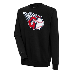 Cleveland Guardians Antigua Chenille Victory Crew 3XLarge Black