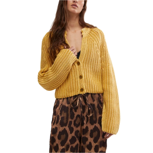 Women's Free People Cardigan Sweet Nothing Small Gold Eye