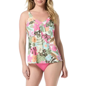 Women's Coco Reef Core V-Neck Swim Tankini Misses 36C Lush Blooms