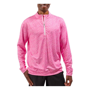 Men's Waggle Golf On Track Long Sleeve 1/4 Zip Small Pink