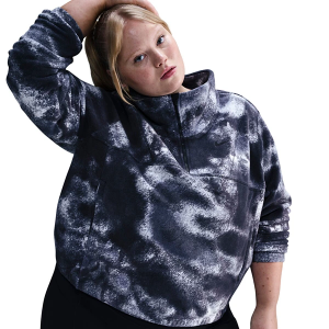 Women's Nike One Long Sleeve 1/2 Zip 2X Black/Black