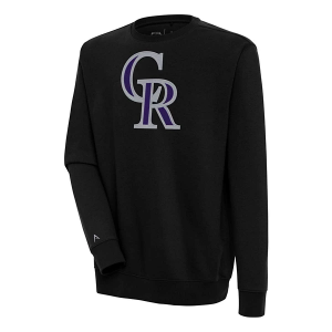 Colorado Rockies Antigua Victory Crew 3XLarge Black