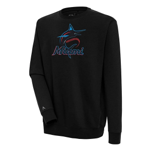 Miami Marlins Antigua Victory Crew 3XLarge Black