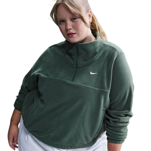 Women's Nike One Long Sleeve 1/2 Zip 1X Vintage Green/White