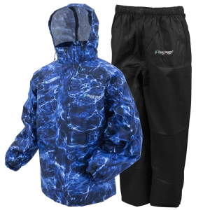 Men's Frogg Toggs Classic All-Sport Rain Pants and Rain Jacket 2XLarge MO Blue Marlin/Black Pants