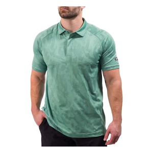 Men's Waggle Golf Deer Camp Camo Polo 2XLarge Green