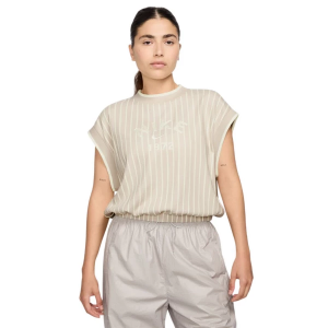 Women's Nike Sportswear Collection Muscle Knit Crew Neck Tank Top Small Lt Orewood Brn/Sail/White