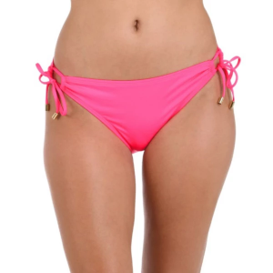 Women's La Blanca Island Goddess Side Tie Hipster Swim Bottoms Contemporary 2 Bright Pink