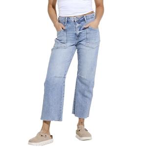 Women's Vervet Baggy Relaxed Fit Straight Jeans Light Wash 29 27