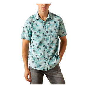Men's Ariat Maverick Modern Fit Button Up Shirt Large Turquoise