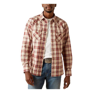 Men's Ariat Hendricks Retro Fit Long Sleeve Button Up Shirt 2XLarge Off White
