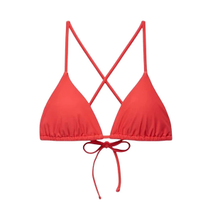 Women's prAna Hana Highway Triangle Swim Bikini Top Contemporary Small Rose Fire