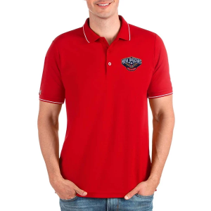 New Orleans Pelicans Affluent Antigua Polo Small Bright Red/ White