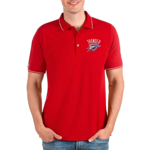 Oklahoma City Thunder Affluent Antigua Polo Small Bright Red/ White