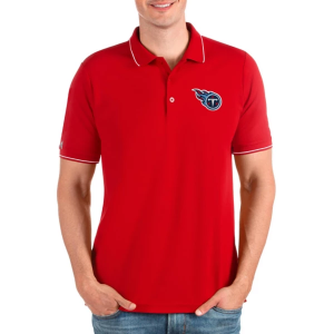 Tennessee Titans Antigua Affluent Polo Small Bright Red/White