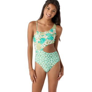 Girls' O'Neill Shell Abstract Asymm One Piece Swimsuit 12 Multi Clr