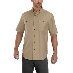 Men's Carhartt Rugged Flex Rigby Button Up Shirt 2XLarge Tall Dark Khaki